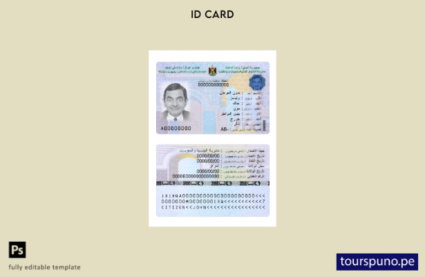 lista para imprimir la plantilla actual de identificación de Irak
